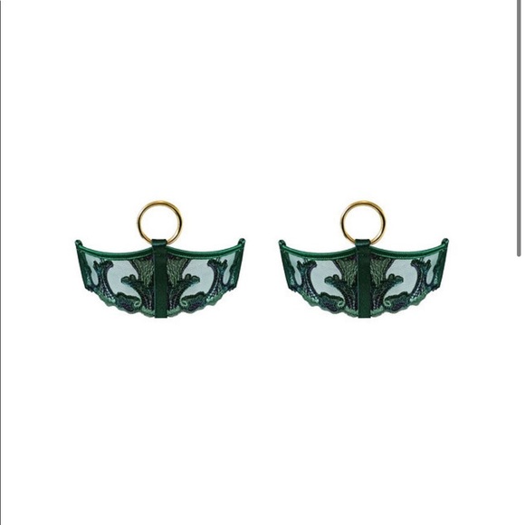 SOLD Bordelle Aurea Garters Eden Green Adjustable NWT - Picture 2 of 5